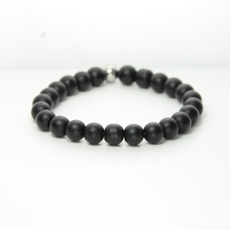 Bracelet homme noir inox