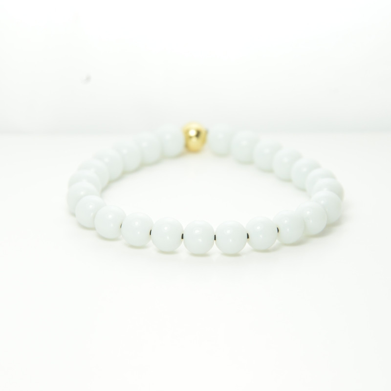 Bracelet homme blanc inox doré