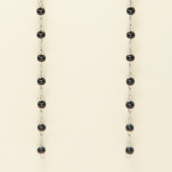 Boucles longues perles noires