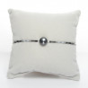 Cordon pastille Swarovski black pearl