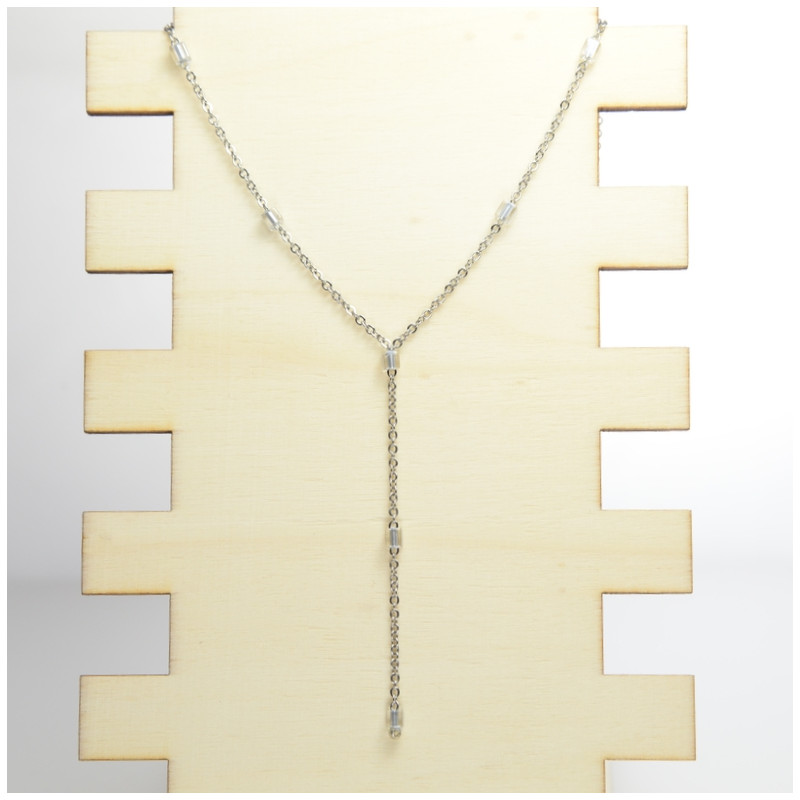 Collier plongeant cubes cristals