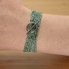 Sautoir ou bracelet multirangs bleu picasso