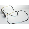 Chaine pour lunettes facettes noir argenté cyan