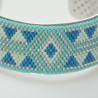 Jonc large blanc bleu turquoise