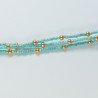 Bracelet de cheville triple cordon turquoise doré