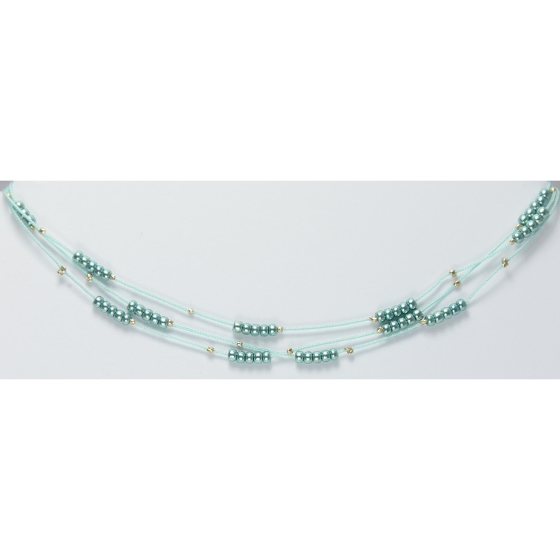 Bracelet de cheville triple turquoise et acier inoxydable